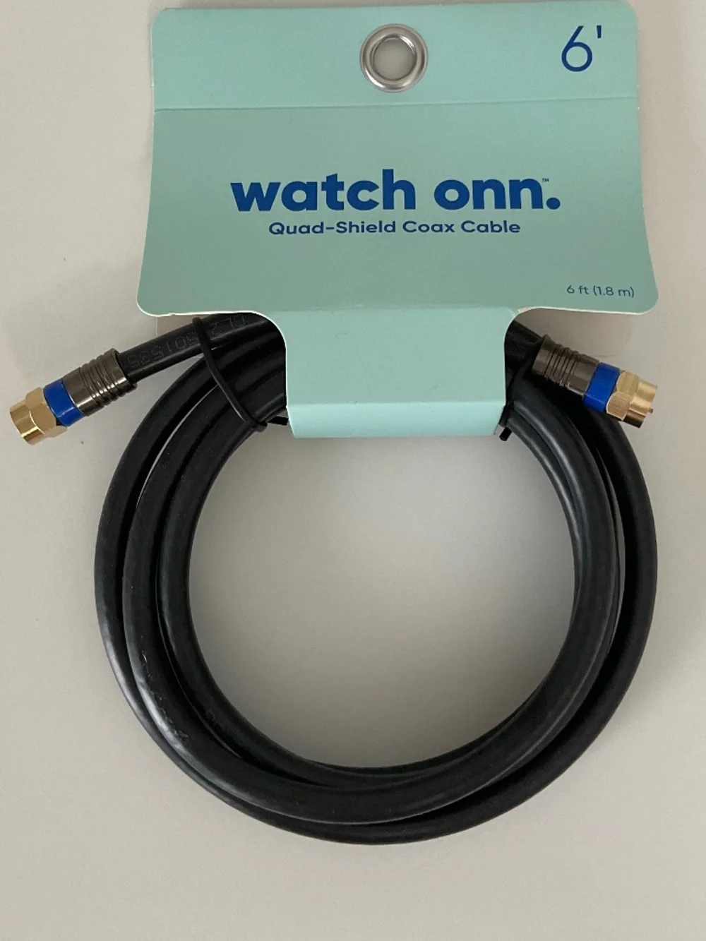 Watch Onn 6 ft. Quad-Shield Coax Cable.